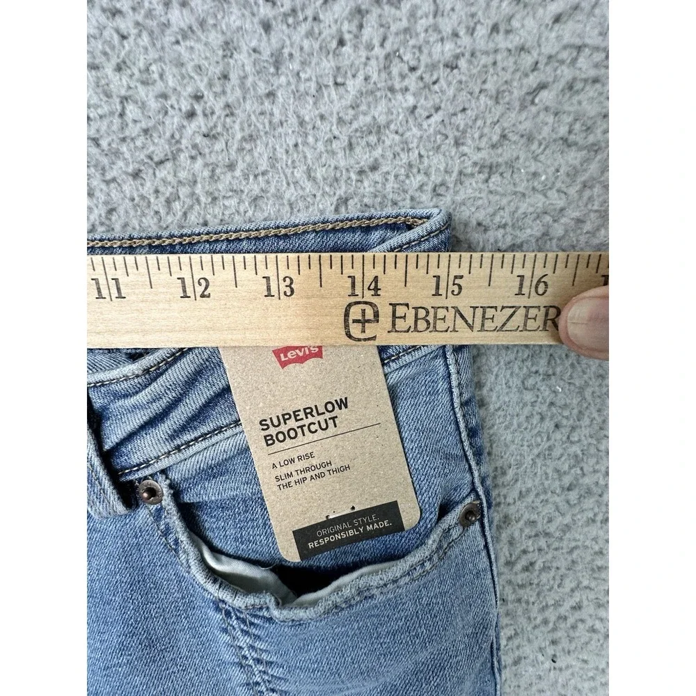 Levi's Superlow Bootcut Seamed Jeans Blue 29X32 Light Wash NWT